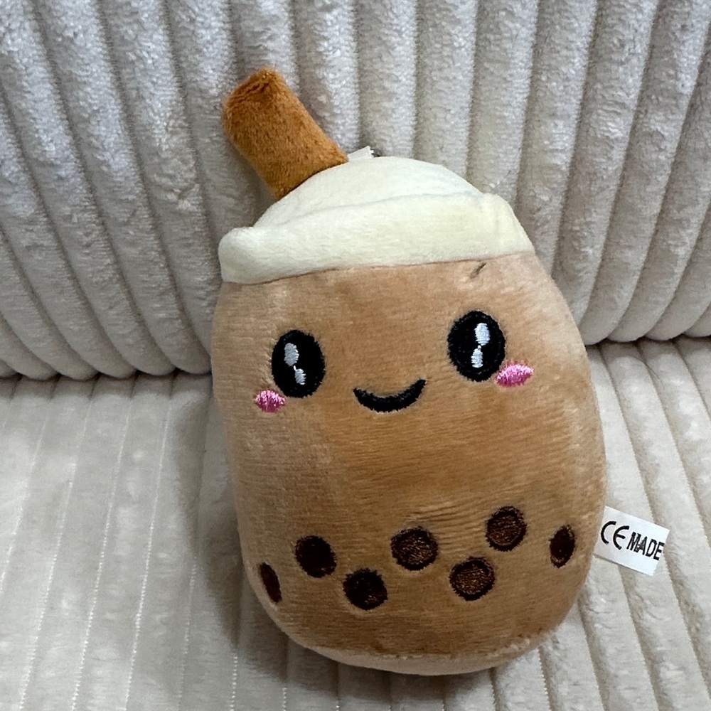 Cute Boba Plush Keychain. New. Never used.